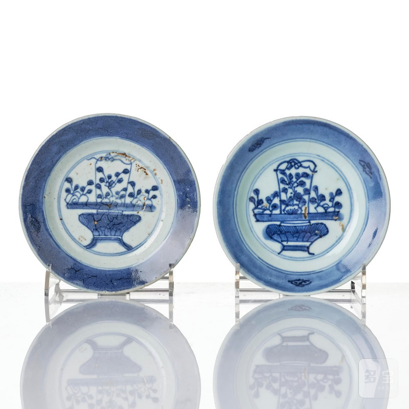 A group of 10 blue and white small dishes, - 图10
